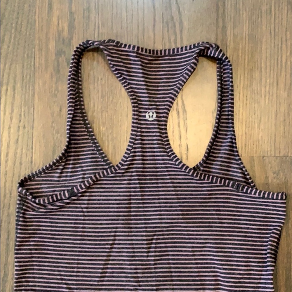Lululemon razor back tank, purple grey stripes